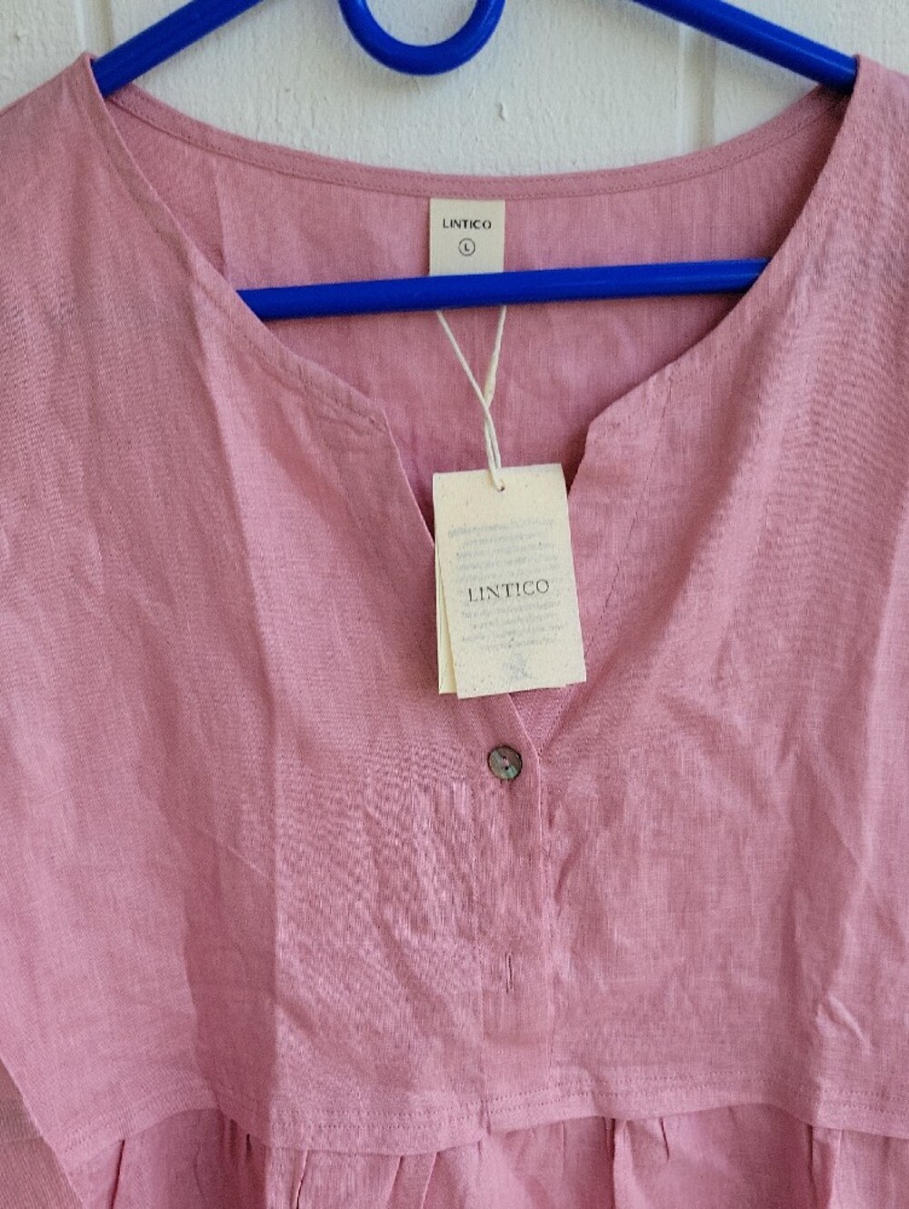 Linen Midi Dress in Dusty Pink - LINTICO - Picture 3 of 10